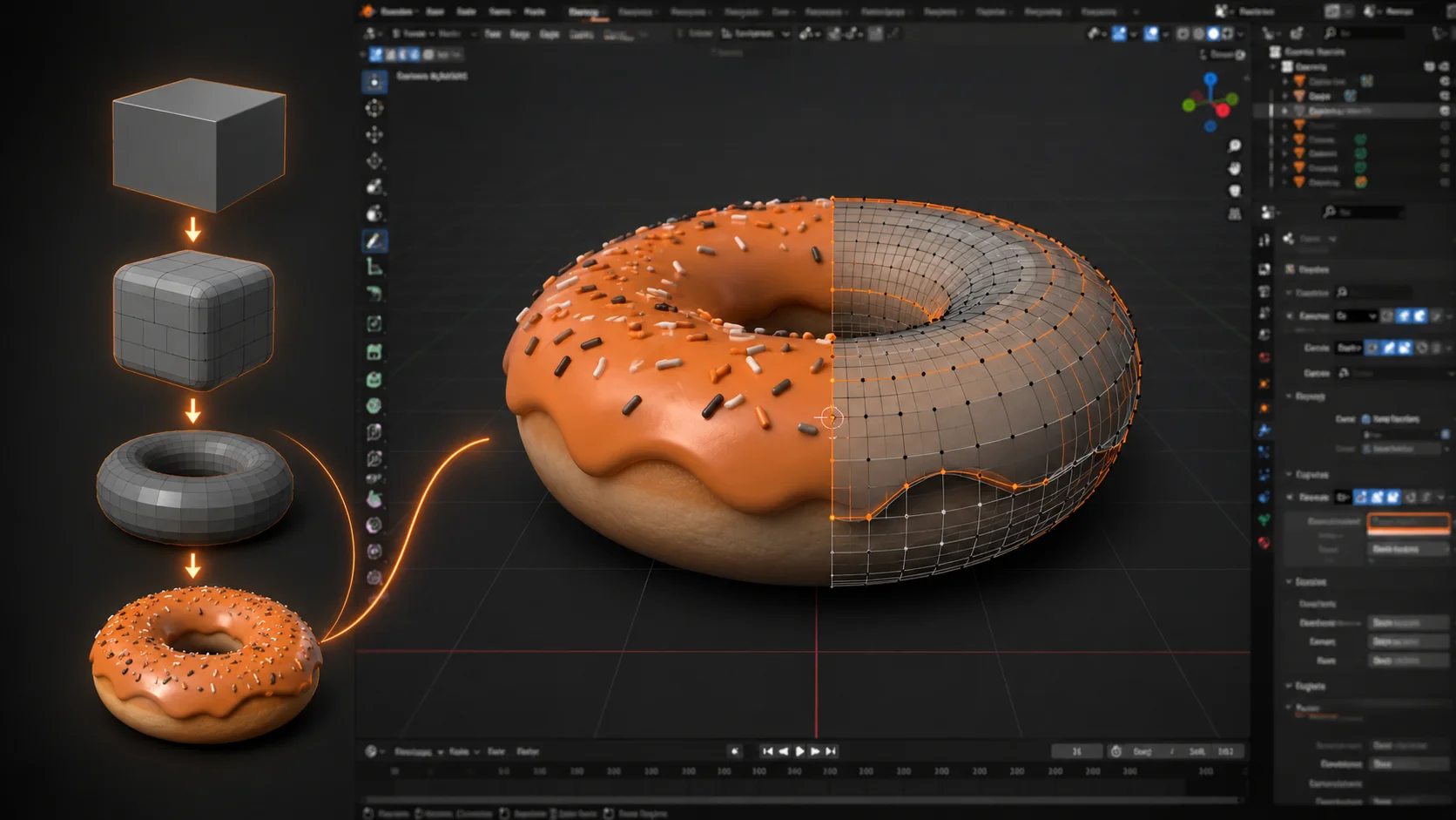 Blender 5.x 建模入门教程 2026：从零开始学 3D 建模