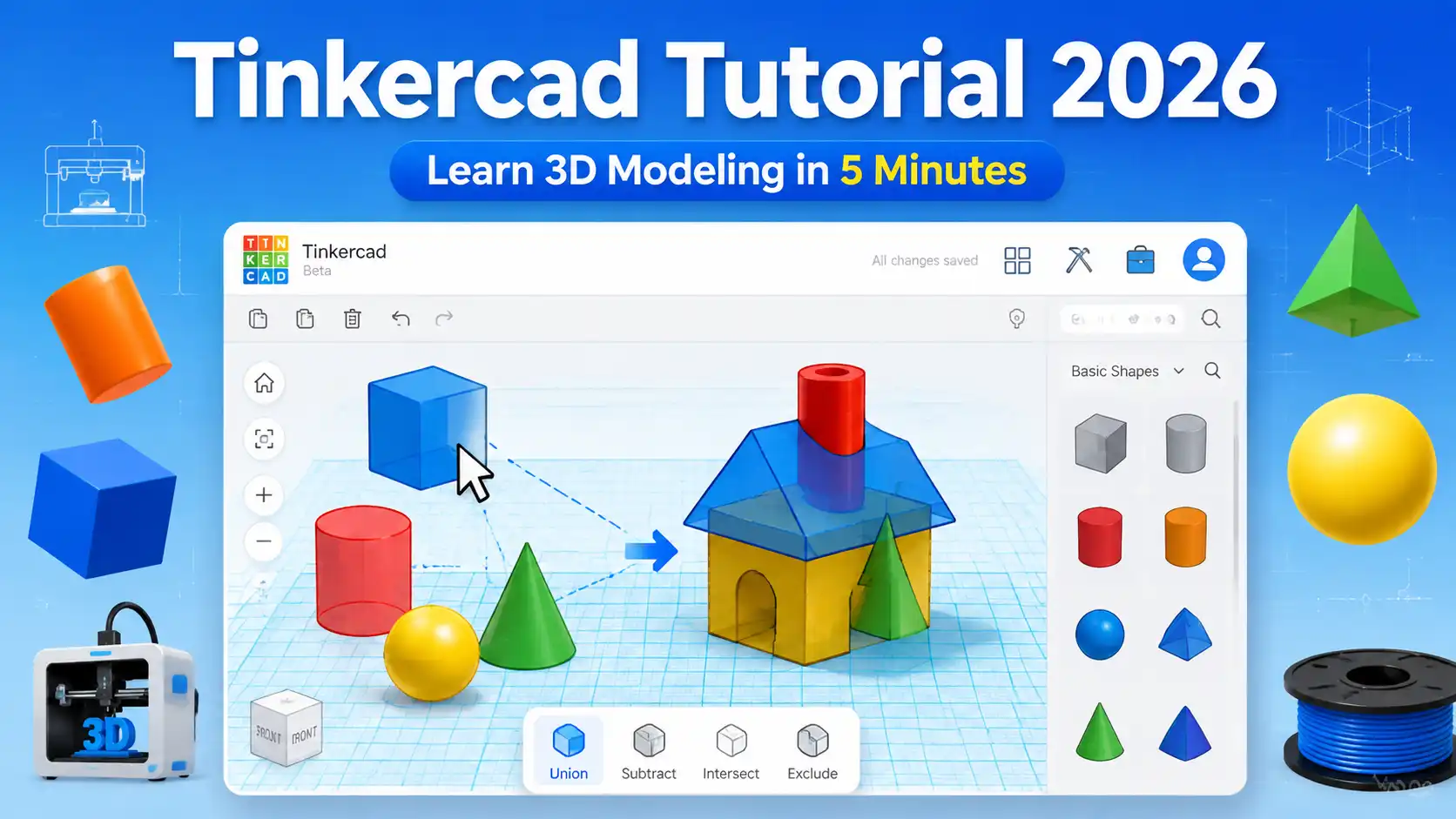 Tinkercad 网页版教程 2026：5 分钟学会在线 3D 建模