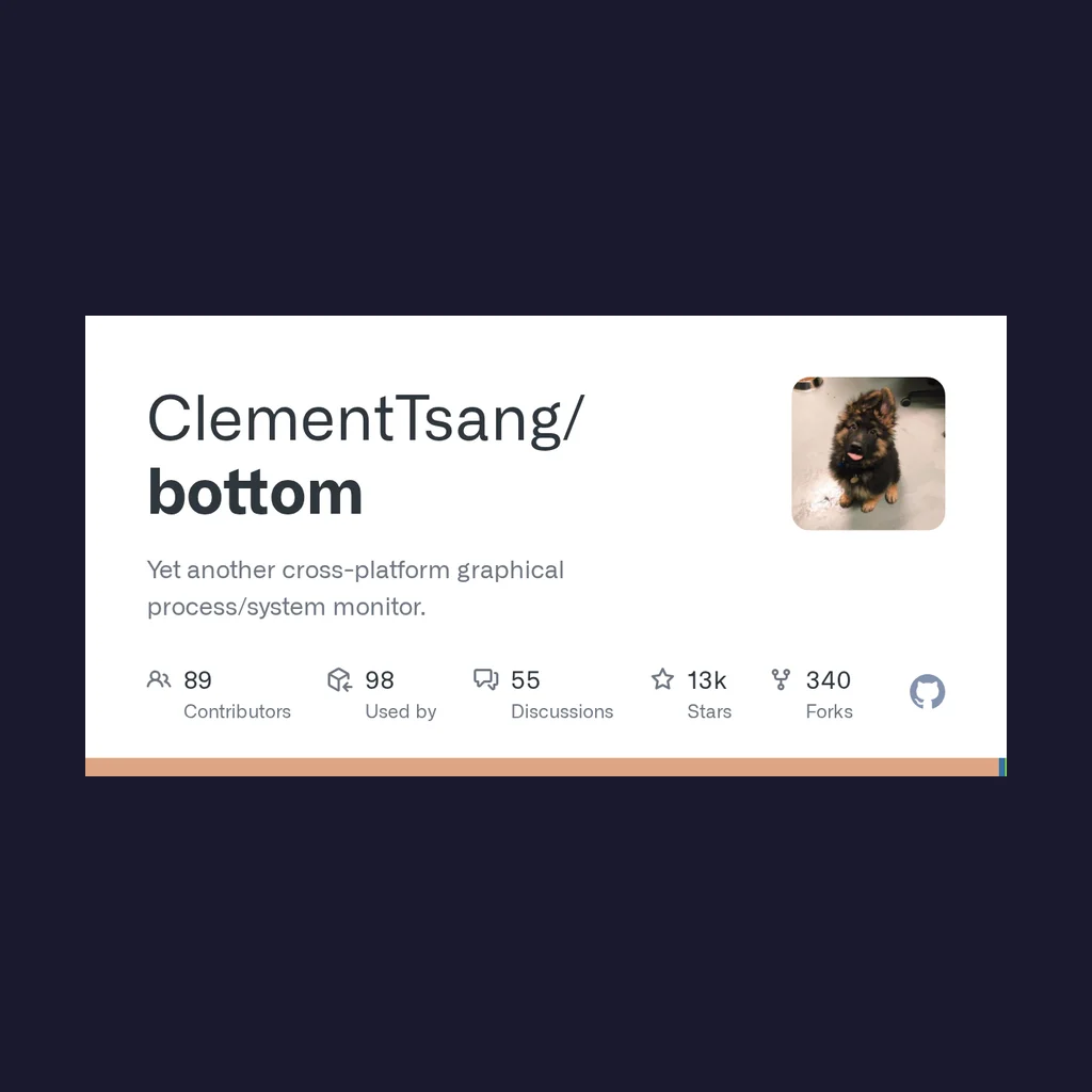 Bottom (btm) - Rust 编写的跨平台系统监控神器