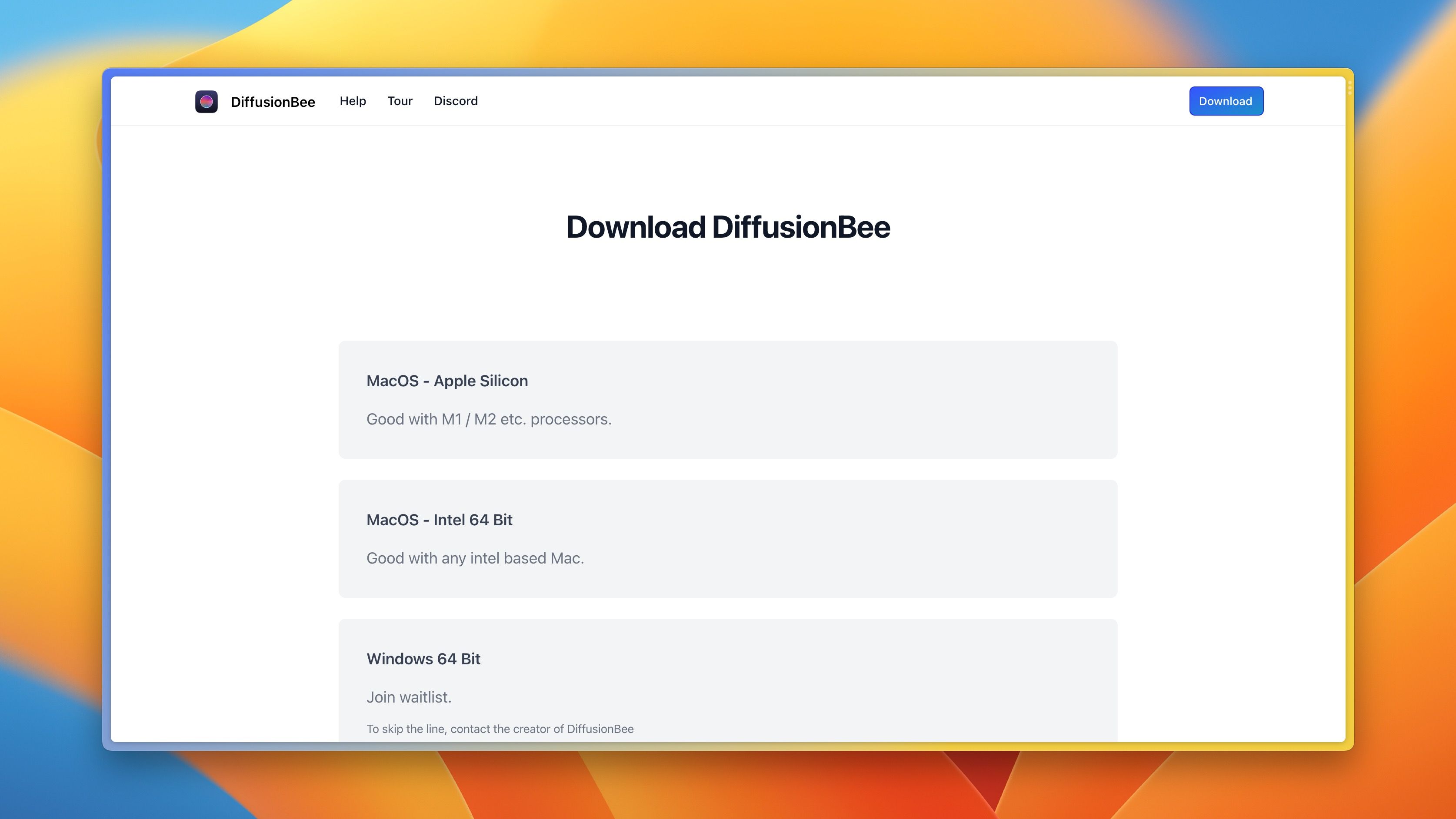 DiffusionBee 拖拽安装到 Applications 文件夹