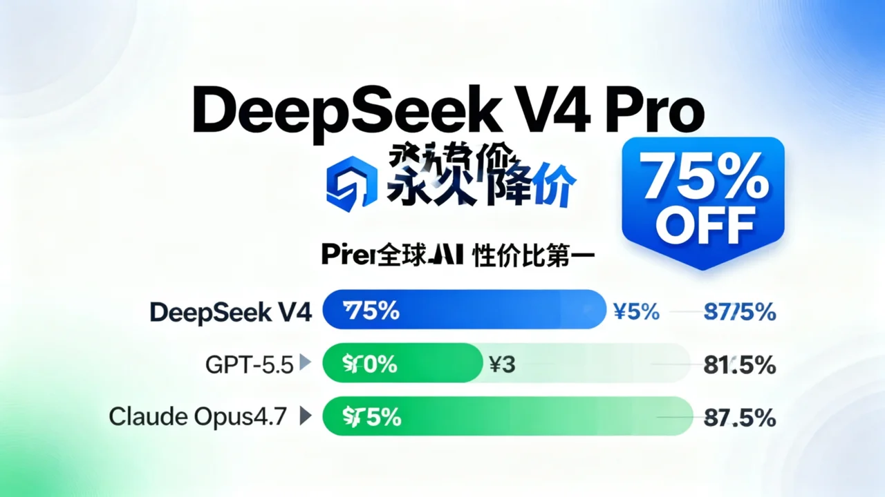 DeepSeek V4 Pro 永久降价 75%：全球 AI 性价比之王，附完整迁移指南
