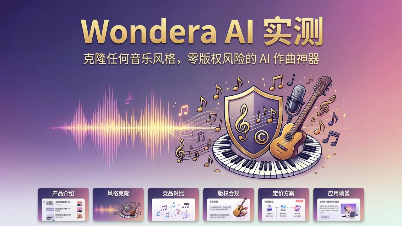 Wondera AI 实测：克隆任何音乐风格，零版权风险的 AI 作曲神器