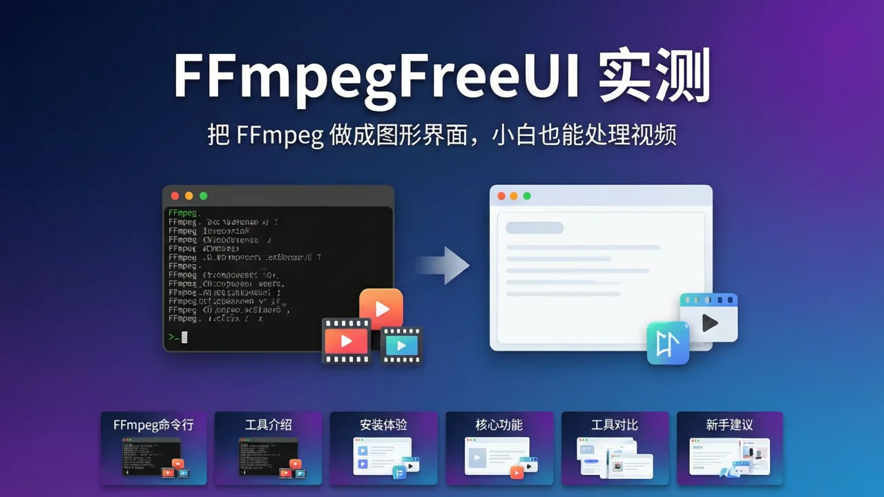 FFmpegFreeUI 实测：把 FFmpeg 做成图形界面，小白也能处理视频