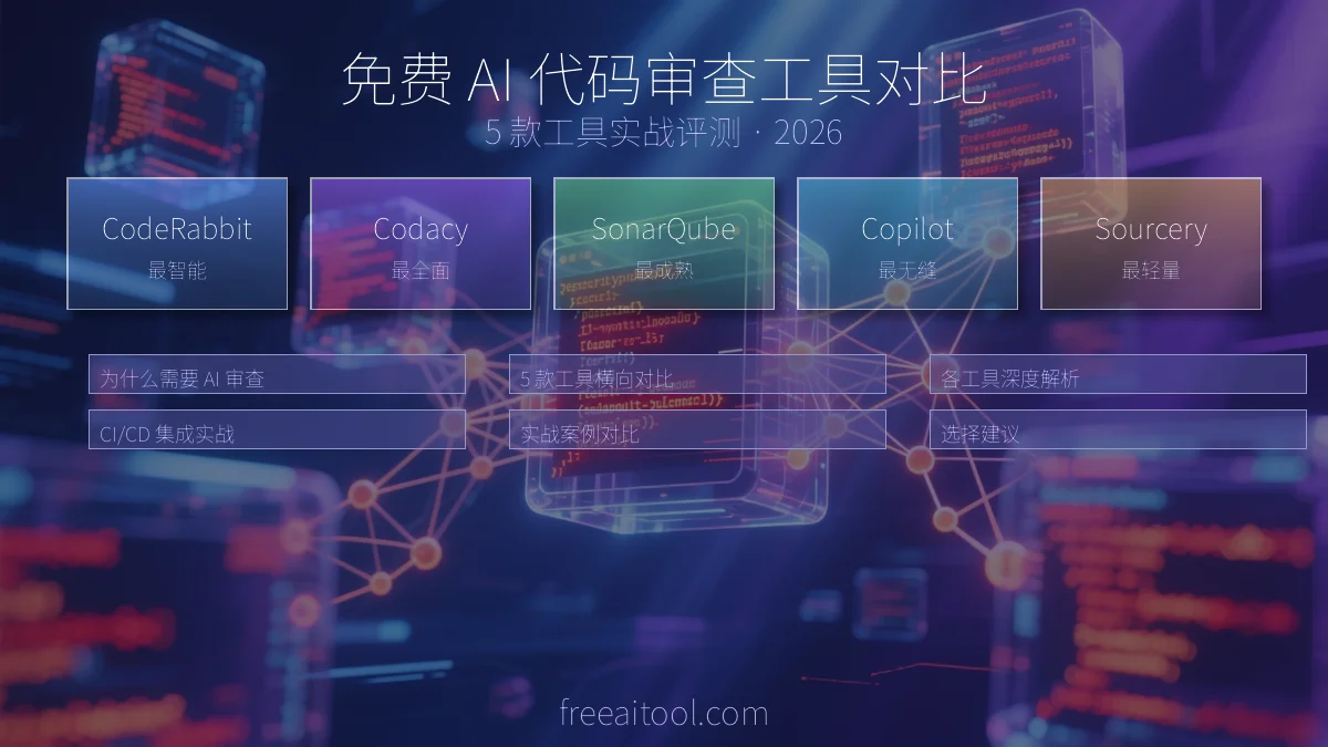 免费 AI 代码审查工具对比：5 款工具实战评测 2026