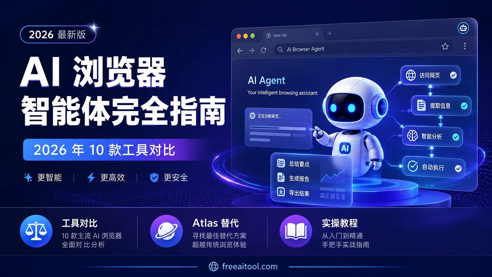 AI 瀏覽器智慧體完全指南 2026：Perplexity Comet、Browser Use 等 10 款工具對比 + ChatGPT Atlas 替代方案