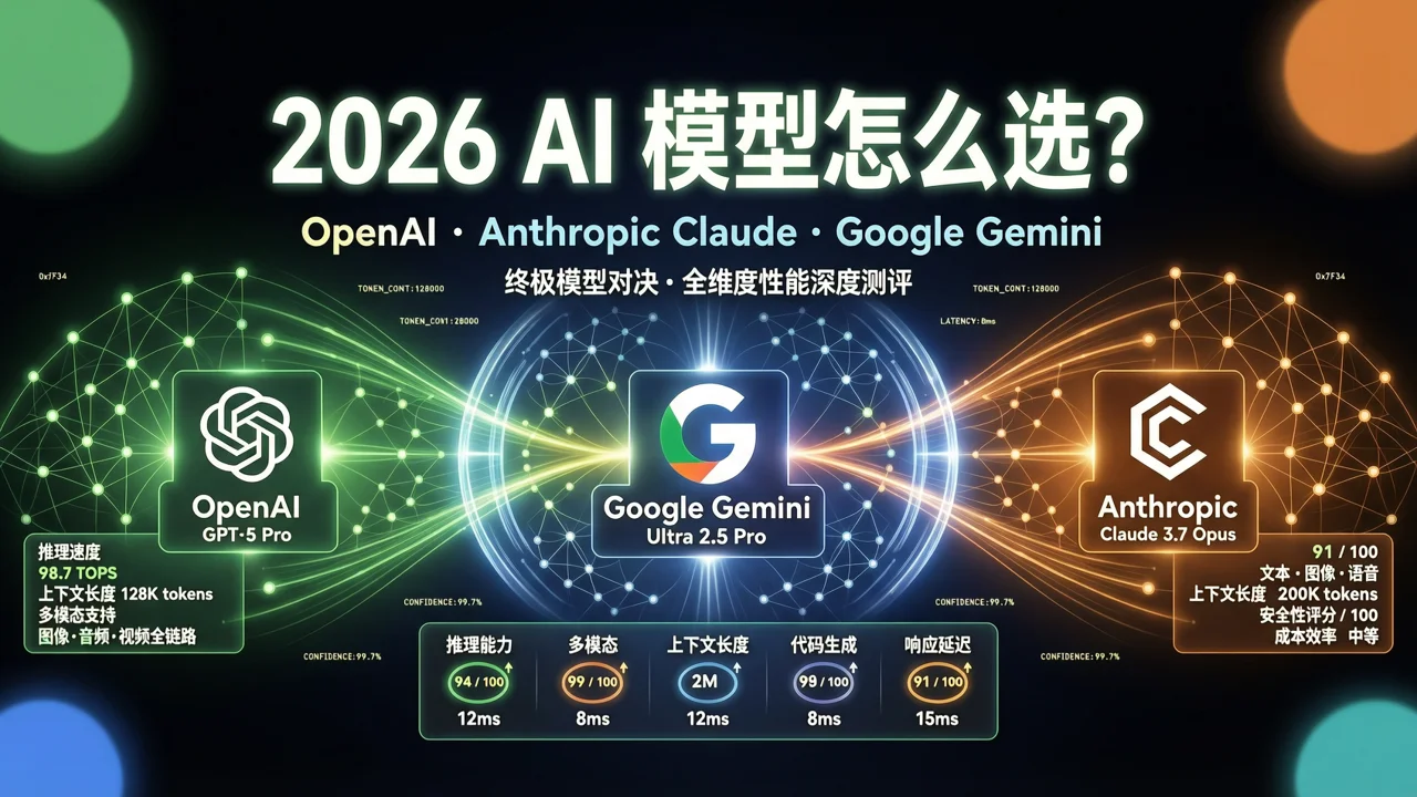 2026 AI 模型终极对比：GPT-5.6 vs Claude Fable 5 vs Gemini 3.5，哪个最适合你？