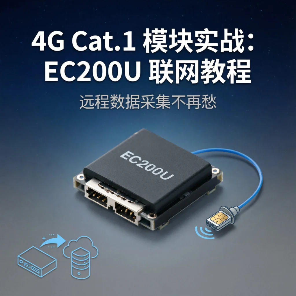 4G Cat.1 模块实战：EC200U 联网教程，远程数据采集不再愁