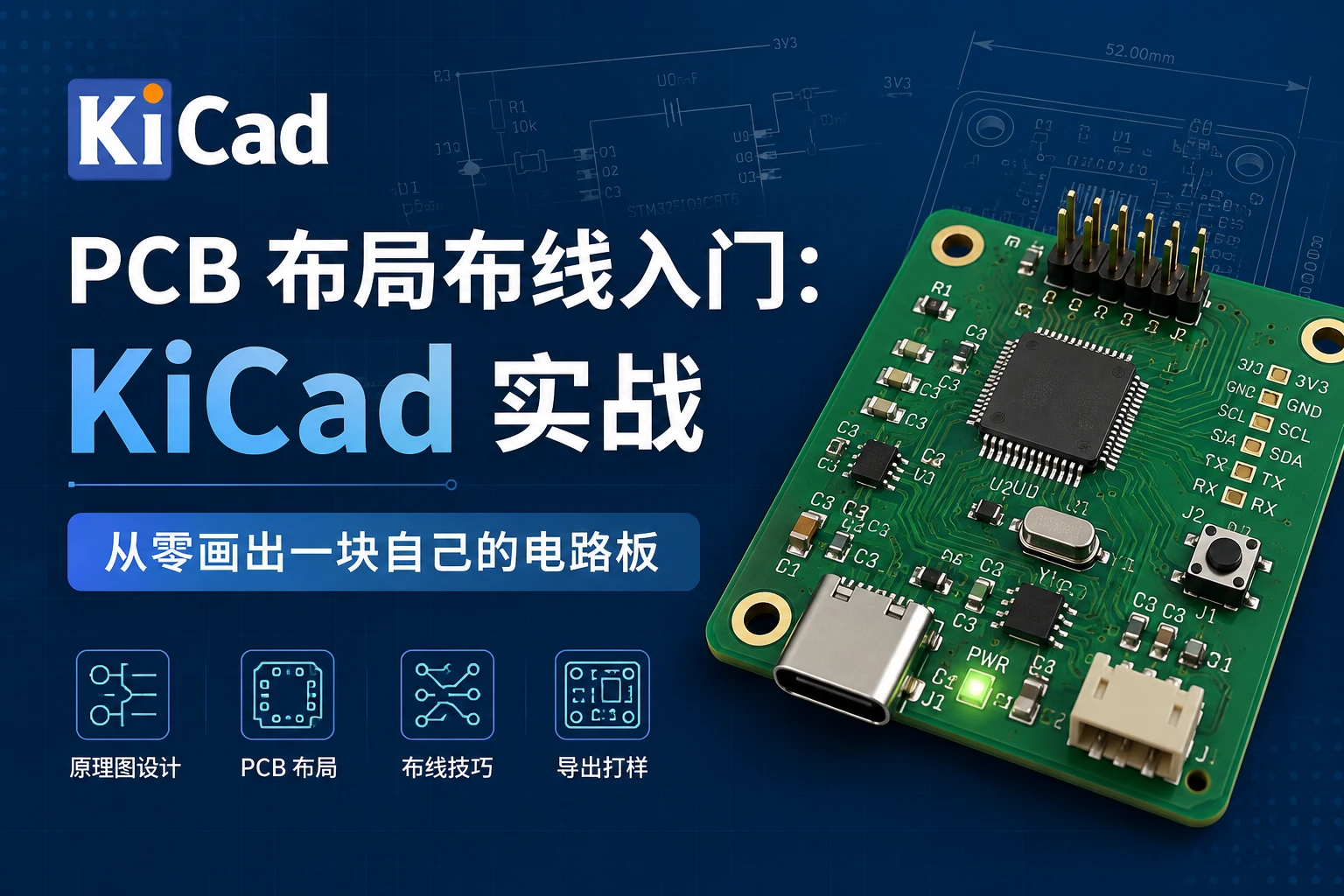 PCB 布局布线入门：KiCad 实战，从零画出一块自己的电路板