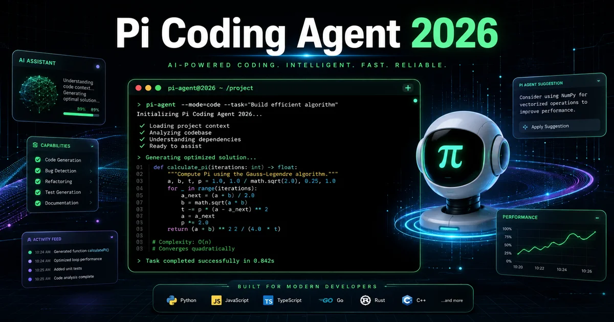 Pi Coding Agent 2026 完全指南：从入门到精通