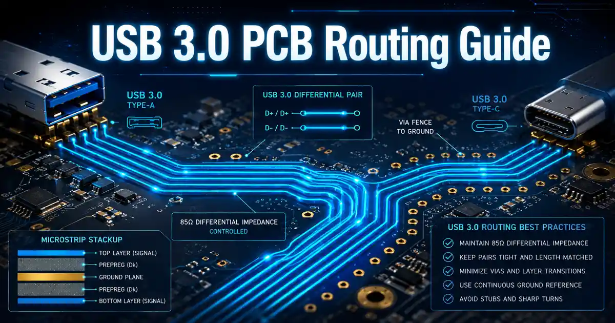 USB 3.0 PCB 布线完全指南：高速差分信号对设计实战