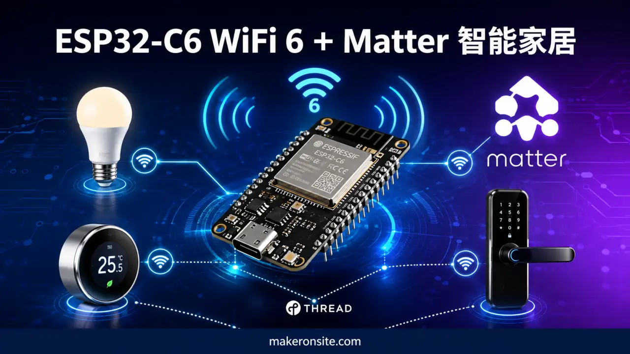 ESP32-C6 实战：WiFi 6 + Matter 双协议智能家居节点